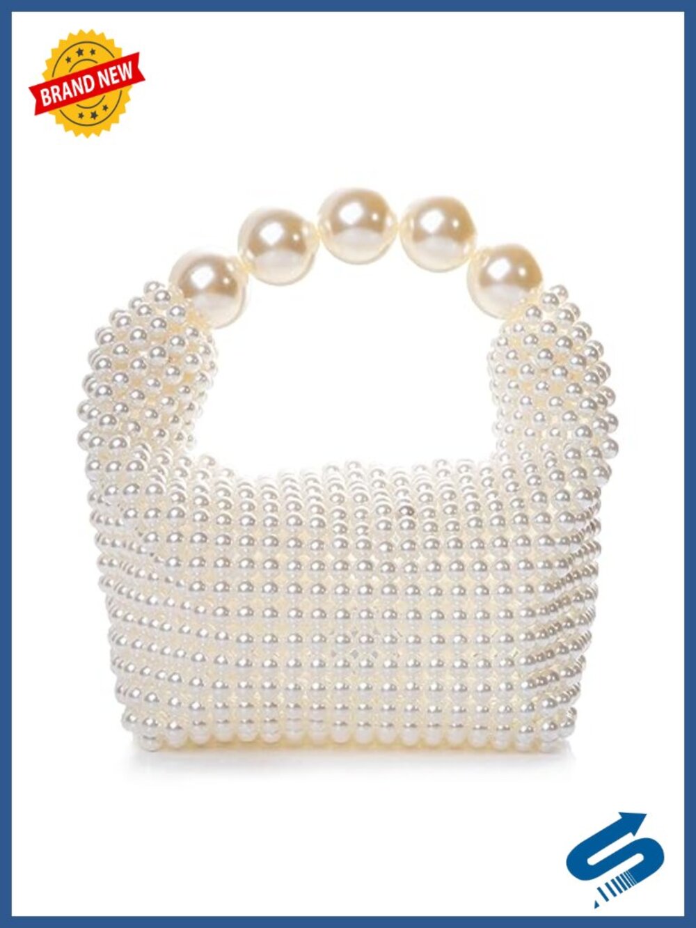Acrylic Pearl Beaded Clutch Evening Handbag Wedding Party